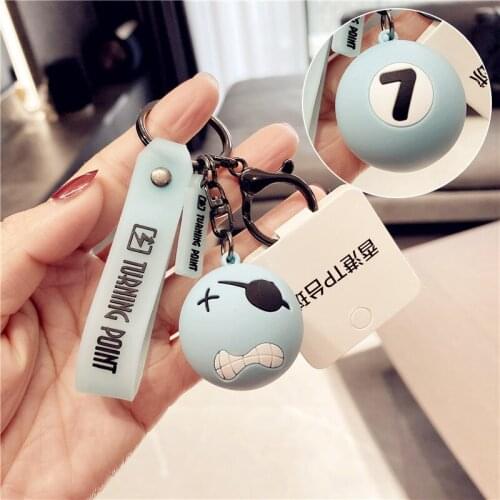 Number 1 Keychain Cartoon Funny Billiards Keychain Personality Fashion Charm Keychain Boys and Girls Simple Bag Pendant Keychain