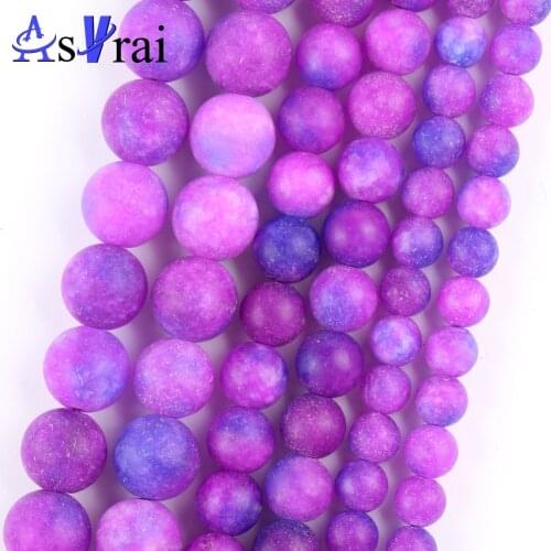 Natural Stone Matte Sugilite Spacer Loose Round Beads For Jewelry Making 6/8/10mm Diy Bracelets Accessories 15"