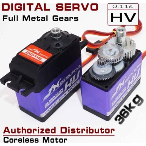 JX CLS6036HV 36kg 8.4v high voltage large torque coreless digital servo metallic gears case for rc car/airplane/boat/robot arm