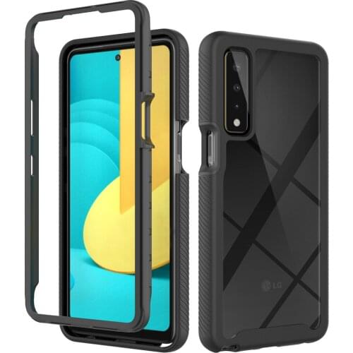 Dual Layer 360 Protection Shockproof Heavy Duty Case for LG Stylo 7 6 K92 5G Q51 K51 Velvet Hybrid Transparent Hard Back Cover