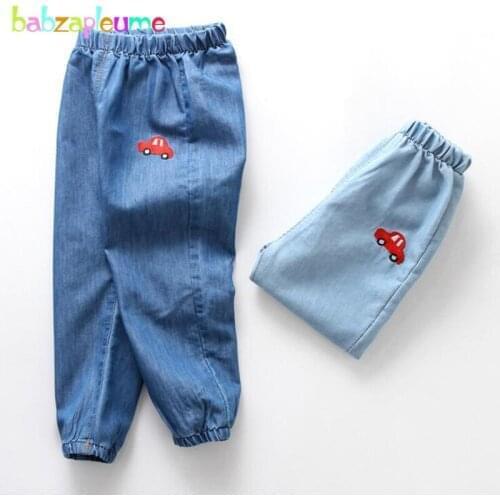 Spring Summer Korean Children Clothing Casual Cartoon Cute Denim Loose Mid Baby Boy Jeans Kids Pants For Teenage Girls 1994-1