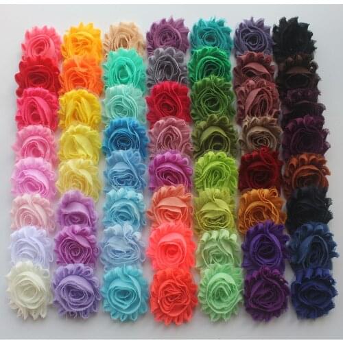 Free ePacket 500pcs 2.5" Shabby Flower Hair Accessories for Toddler Girls Chiffon Flowers for Baby Girls Hair Accessories