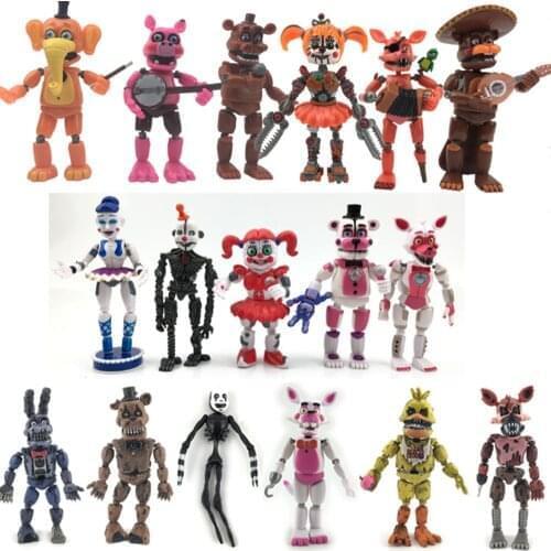 Anime Figures Five Nights At Freddys Nightmare Chica Focy Bonnie Freddy Fazbear SIsteer Mangle PVC Keychain Action Toys Figma
