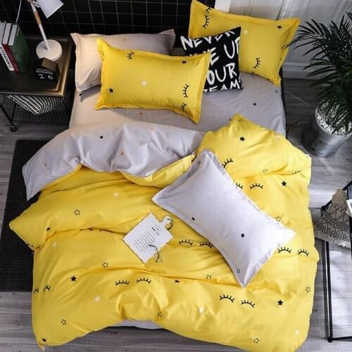 Bedding Set 4 Pieces Quilt Cover 1.8m1.5 Meters Bed Linen Sleek Minimalist Dormitory 3 Pieces
