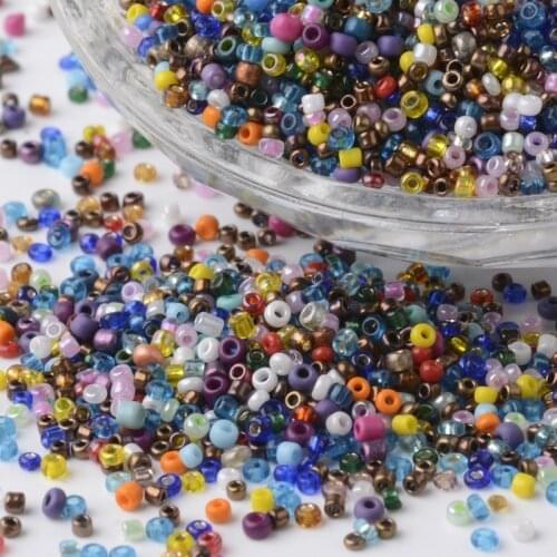 1Bag 15/0, 12/0,8/0,6/0 Round Glass Seed Beads for jewelry making Mixed Style,Mixed Color about 1.5~2mm in diameter F70