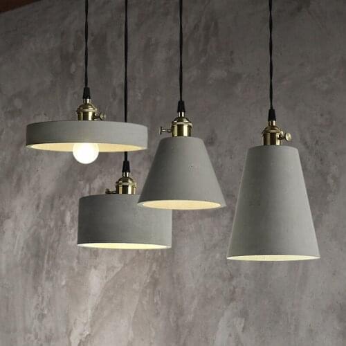 ZC-ECC Nordic retro industrial style cement chandelier bar clothing store living room single head chandelier Free Shipping