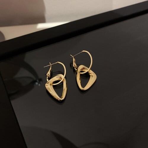 YANGLIUJIA Triangle Metal Earrings Fashion Personality Retro Earrings Women Jewelry Accessories Suitable Christmas Gift