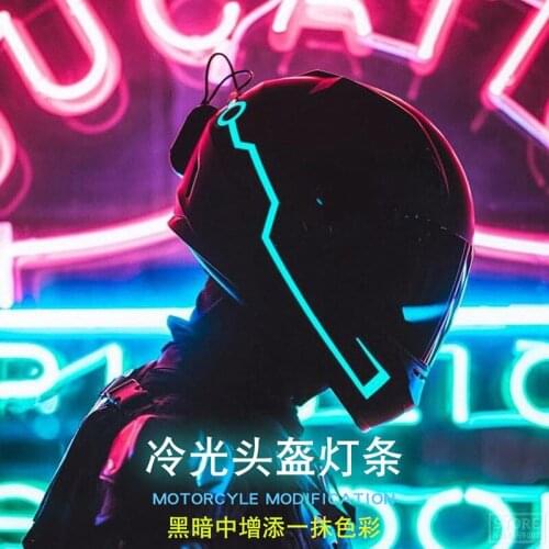 Motorcycle helmet light for night riding led cold light strip light flashing protection sign walking horse night running light