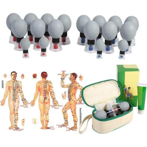 18pcs/12pcs/8pcs Five Lines of Needle Vacuum Magnetic Therapy Suction Cup Meridian Acupuncture & Moxibustion Cupping Massage Set