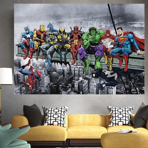 Marvel Superhero Poster Avengers Comics Wall Art Print Canvas Painting for Living Room Office Bedroom Nordic Wall Picture