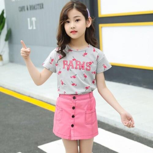 Girls Clothing 2021 Summer baby Girls Clothes 2Pcs Kids Outfit For Girl Sport Suit Children T-Shirt Short Skirt 3-12 Year
