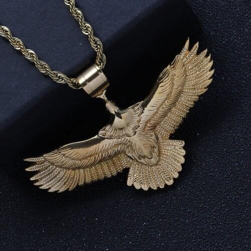 Iced Out Stainless Animal Pendants Crystal Necklace For Men And Women SN238