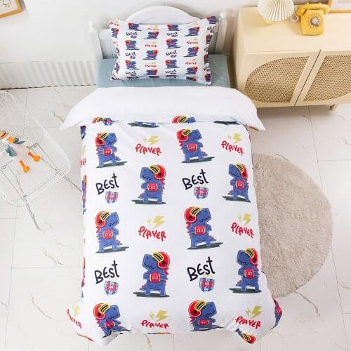 Cartoon Dinosaur Bedding Set Rugby Game Player Duvet Cover Set Kids Boys Quilt Cover Bed Set Queen Size Home Bedroom Decor