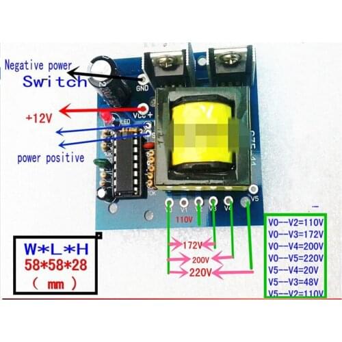 DC-AC Converter 12V to 110V 220V AC 150W Inverter Boost Board Transformer Power