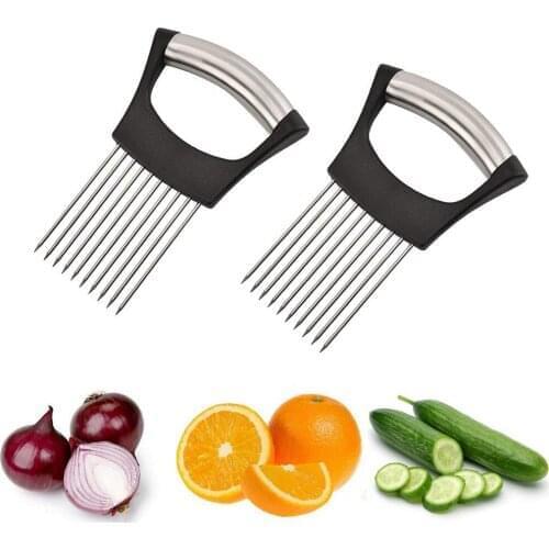 Stainless Steel Onion Cutter Vegetables Meat Slicer Tomato Knife Cutting Kitchen Prongs Tools Kitchen Gadgets