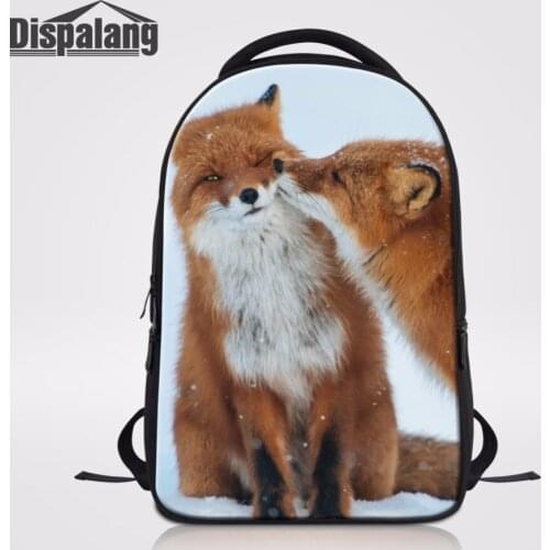 Dispalang Kiss Fox Pattern Laptop Backpack Men Women School Bags For Teenagers Luxury Bookbag Youth Rucksack Fashion Daypack