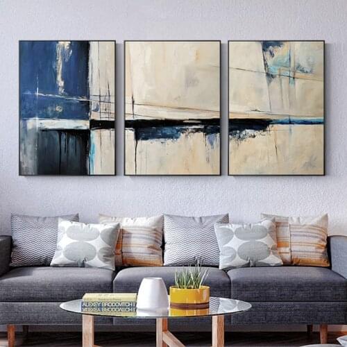 Abstract Blue Color Canvas Paintings Art Wall Pictures For Living Room Sofa Posters And Prints For Home Decor Seascape Creative