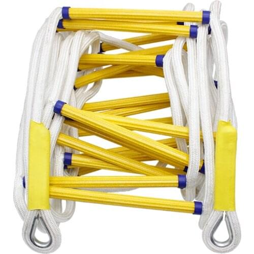 15Meter Rescue Rope Ladder50FT Escape Ladder Emergency Work Safety Response Fire Rescue Rock Climbing Escape Resin and polyester