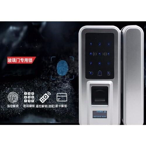 Glass Door Lock Office Keyless Electric Fingerprint Lock With Touch Keypad Smart Card Door Lock