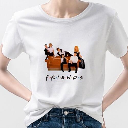 Womens T-shirts Friends Time to Meet Casual Look Forward to Instagram Clothes Have a Nice Day Short Sleeve Harajuku Ulzzang