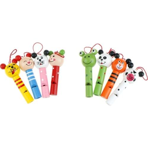 1pc 2018 Cute animals mixed wooden Lip Whistles Kids Birthday Decoration Party christmas toy Supplies Gift Toys Random Color