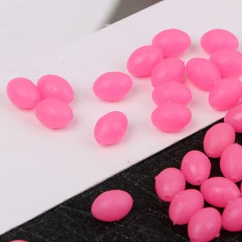 100Pcs Oval Luminous Fishing Lures Fishing Beads Sea Hard Floating Float Tackles