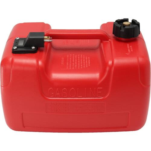 12L Boat Yacht Engine Marine Outboard Fuel Tank Oil Box Portable With Connector Red Plastic Anti-static Corrosion-resistant