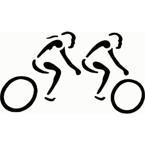 17*9.6cm Tandem Road Cyclist die-cut car sticker New Style Hot Hobby jdm drift stickers a decals