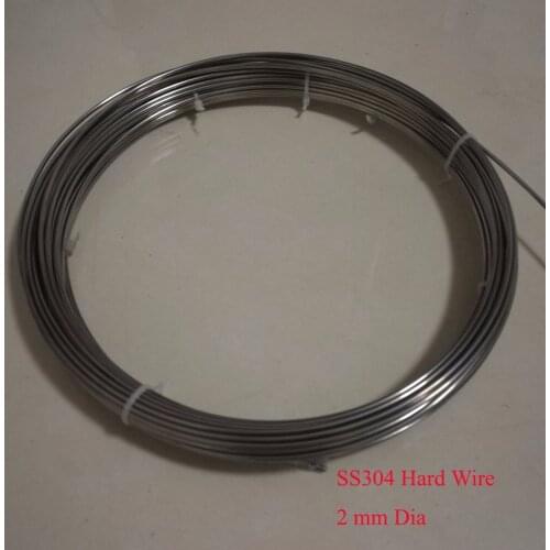 2mm Dia Hard Condition SS304 Stainless Steel Wire Industry DIY Material,about 20 meters