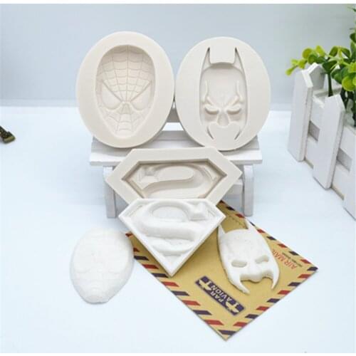3PCS Super Hero 3D Silicone Mold,Fondant Cake Mold,Face Resin Molds for Cake Decorating Tools Kitchen Baking Accessories FM961