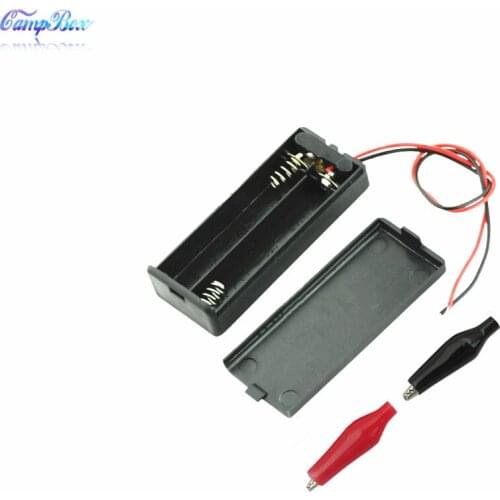 50Pcs 2xAAA Battery Case Holder Socket Wire Junction Boxes With Wires, Switch&Cover, Black+Red Crocodile Alligator Clip