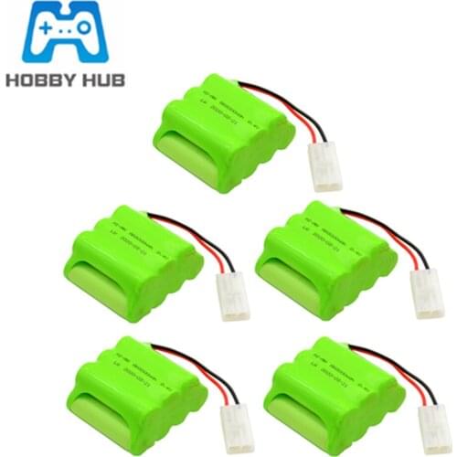 5pcs 8.4V 3000mAh AA NIMH Rechargeable Battery Pack for RC Car Boat Guns lighting remote control electric Tamiya Kep-2p Plug
