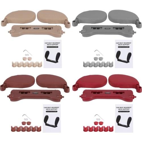 Car Seats Headrest Neck Pillow Comfortable PU Leather Head Pillows Neck Side Pillow Travel Sleeping Support for Kids Adults