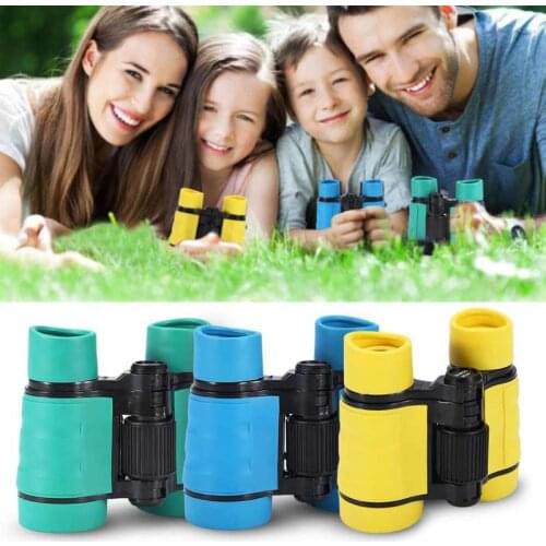 Binoculars HD 4x30 Telescope Rubber Children Colorful Telescope Fixed Zoom Anti-skid Portable Field glasses Gifts for Children