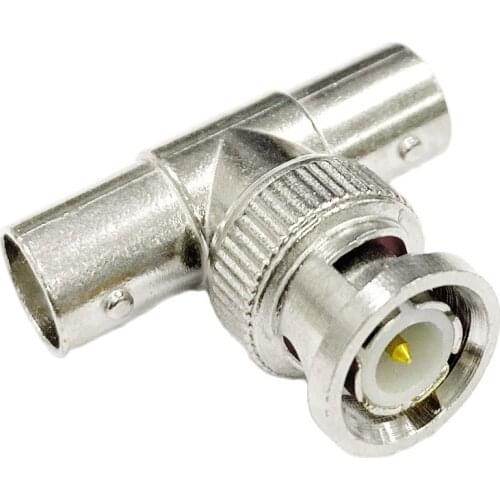 BNC Male Plug to 2X BNC Female Jack RF Adapter 3- way T Type Splitter Convertor