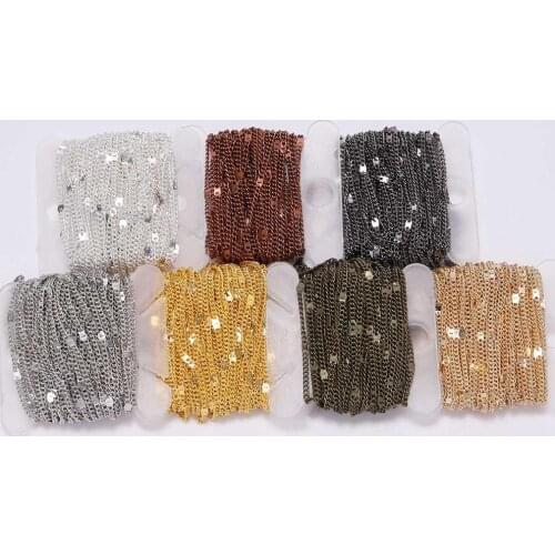 5 m/lot Gold Color Plated Necklace Chains For Jewelry Making Findings DIY Chain Handmade Materials Wholesale Supplies