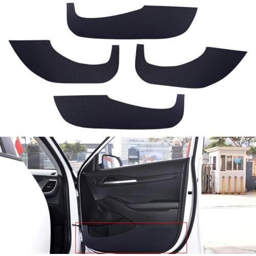 CITALL 4pcs/Set Car Interior Door Anti-Kick Pad Cover Trim Fit for Kia Seltos 2020 2021 Carbon Fiber Texture PU Leather
