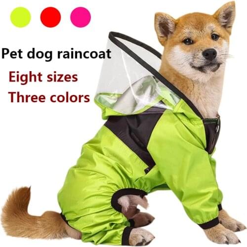 Pet Dog Raincoat The Dog Face Pet Waterproof Clothes Jumpsuit Detachable rain Jacket Water Resistant Suits Clothes Supplies