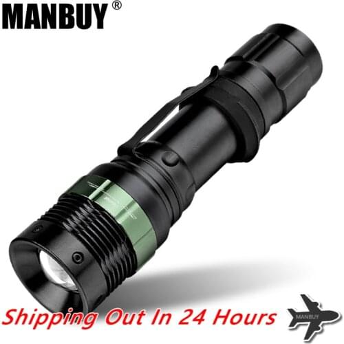 MANBUY Q5M Flashlight Without 18650 Battery Factory Q5 Led Rotary Non-polar Zoom Concentrating Long Range Aluminum Alloy Lamp