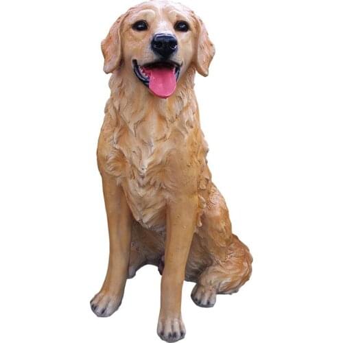 Handmade Artificial Dog Model Sculpture Home Living Room Villa Terrace Garden Creative Decoration Golden Retriever Ornaments