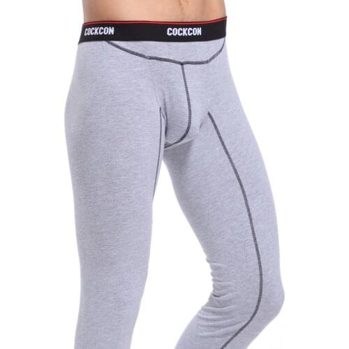 Cockcon Thermal Long Johns Mens Cotton Underwear U Convex Pouch Male Plus Size man underclothes