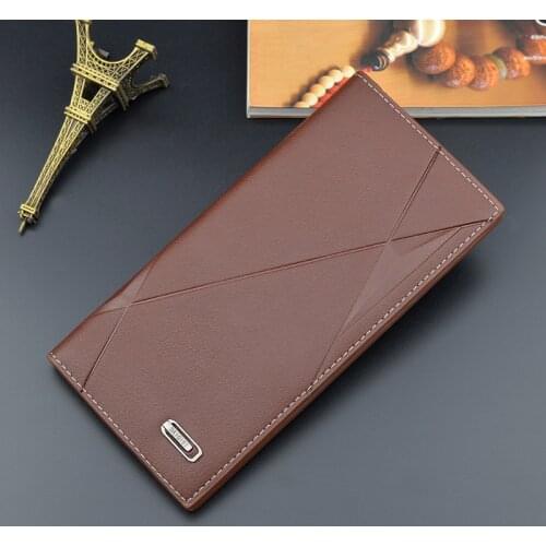 New Mens Wallet Long Thin Soft Three Fold Zipper Coin Purses Male Multi-card Slot Large-capacity Embossed Fashion Card Holder