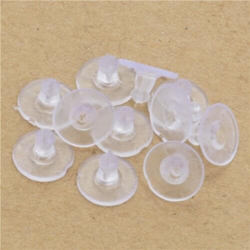 100pcs/lot Earrings Jewelry Accessories Rubber Back Silicone Round Ear Plugging Blocked Plastic Earring Back Stoppers for DIY
