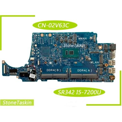 Best Value CN-02V63C for DELL latitud 3480 3580 Laptop Motherboard SR342 I5-7200U DDR4 100% Tested