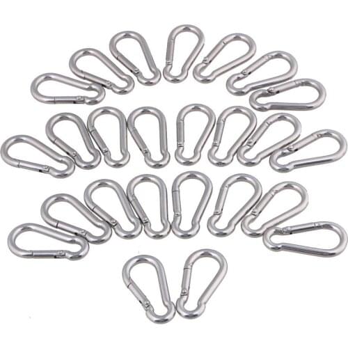 25pcs 10pcs 5pcs 304 Stainless Steel M4 M5 M6 Multifunctional Spring Snap Carabiner Quick Link Lock Ring Hook