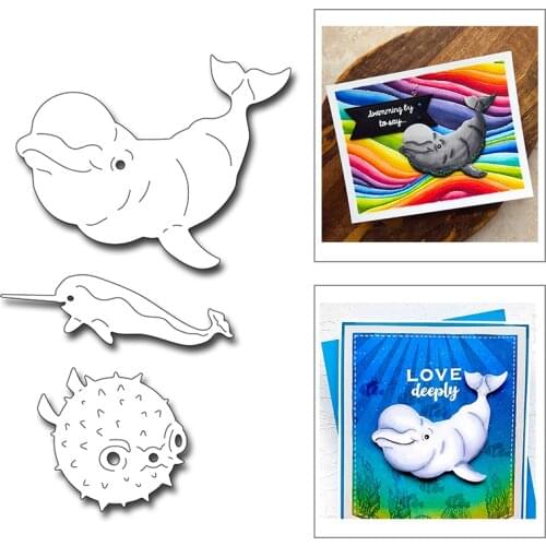 2021 New Dolphin Pufferfish Metal Cutting Dies For Mould Cut Craft Making Card Paper Decoration and DIY Scrapbooking No Stamps