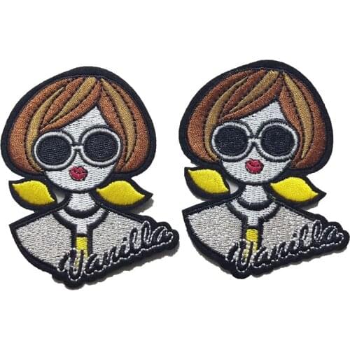 New Arrival Fashion Girl Patches for Clothing Bags Embroidery Appliques Iron on Patch DIY Accessories