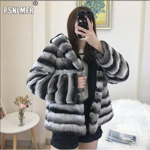 New Coming Luxury 100% Genuine Rex Rabbit Fur Coat Glamorous Ladies Chinchilla Color Women Coat High Quality Multicolor Fur Coat