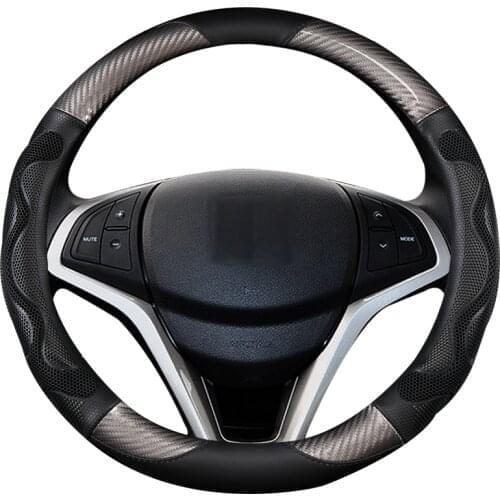 NEW Carbon fiber Car Steering Wheel Cover Anti slip for Hyundai i30 kona i10 i35 elantra santa fe Auto Accessories