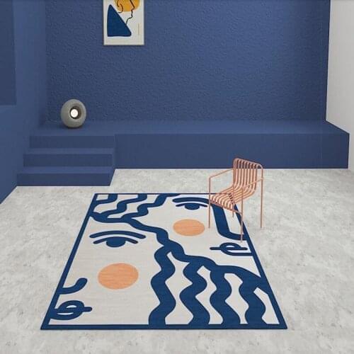 PAYSOTA Nordic Modern Abstract Art Carpet Rectangular Sofa Bedroom Living Room Non-Slip Mat